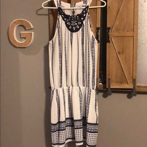 Navy & white embellished dress